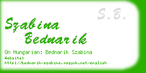 szabina bednarik business card